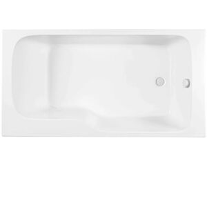 Baignoire bain douche Jacob Delafon Malice 160 x 85 cm version Droite, Blanc mat - non renseignable