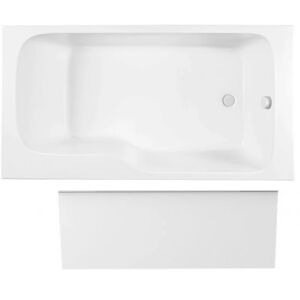 Baignoire bain douche Jacob Delafon Malice antidérapante + tablier niche 160 x 85 version droite - Blanc mat