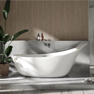 Bernstein - Grande Baignoire îlot sabot ovale design acrylique pour salle de bain, isolation thermique - Blanc brillant - 190x80x83cm - sophie - Publicité
