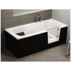 AZURA HOME DESIGN Baignoire à porte ADELAIDE NOIR 160/170/180x75/80x54 cm - Dimensions: 170cm - Publicité