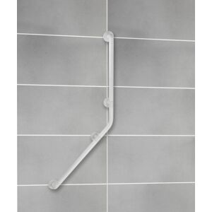 Wenko - Barre d'appui angle pour la douche et les wc, Secura, poignée de sécurité salle de bain, lot de 2, aluminium - plastique, 67x67 cm, blanc - Publicité