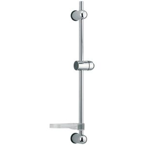 Barre de douche diamètre 18 mm à entraxe variable, porte-savon inclus, inox et abs Valentin - Publicité