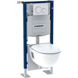 Geberit Bâti-pack®pour wc suspendu - duofix 112 cm - Bâti-support Duofix +une plaque de déclenchement Sigma +une cuvette Renova +un abattant à fermeture - Publicité