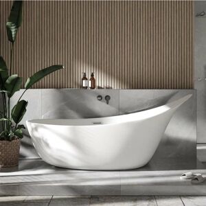 Grande Baignoire îlot sabot ovale design acrylique pour salle de bain, isolation thermique - Blanc brillant - 190x80x83cm - sophie - - Bernstein - Publicité