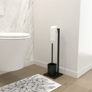 Aurlane - Brosse wc noir mat avec socle - cuby wc - Publicité