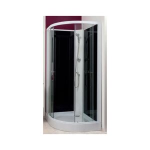 AYOR Ondée - Cabine de douche 1/4 de cercle accès d'angle transparent portes coulissantes 80x80cm non-hydro sans silicone - gena - Publicité