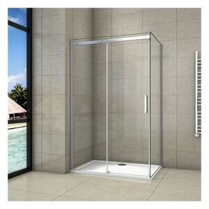 AICA SANITAIRE Cabine de douche 140x70x195cm en verre anticalcaire aica cabine de douche installation d'angle - Publicité
