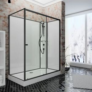 Schulte - Cabine de douche intégrale avec porte coulissante, verre 5 mm, cabine de douche complète Tahiti 80 x 120 cm, paroi latérale à gauche, - Publicité