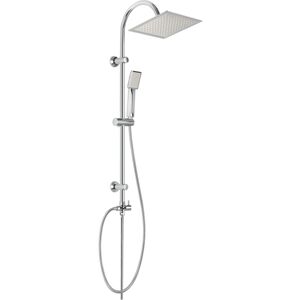 INVENA Colonne De Douche Sans Mitigeur Chrome Carré Système Douche Avec Douchette Set - Publicité