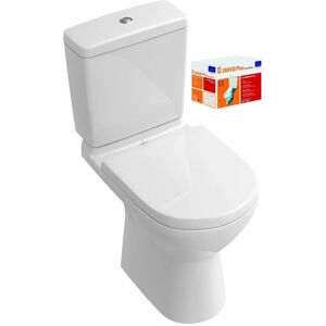 Villeroy & Boch Villeroy&boch - Combipack o.novo Plus avec DirectFlush (modèle sur pied) - Sortie horizontale - Couleur : blanc - cuvette sur pied sans bride à fond creux avec abattant coordonné. Publicité