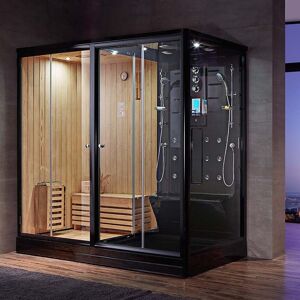 BOREAL SAUNA Combi Sauna Douche Hammam Boreal® SH220-G-Black Edition - gauche - Publicité