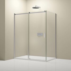 Paroi de douche d'angle Verre clair Cabine de douche intégrale étanche Parre douche porte coulissante - Toutes tailles dispo - NT806 flex 140cm, 100cm, verre esg de 6mm - Bernstein - Publicité