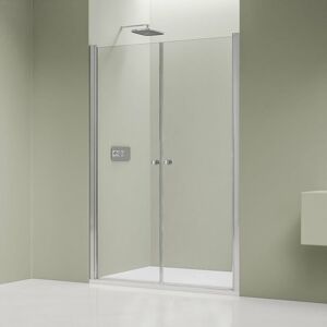 Paroi de douche en verre 6mm Cabine de douche niche Parre douche encastrée 2 portes battantes - Toutes largeurs & couleurs dispo - Chrome, 920mm - Bernstein - Publicité