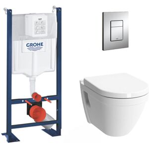 Grohe - Pack wc Bâti Rapid sl Autoportant + Cuvette Vitra S50 + Abattant soft close + Plaque chrome (ProjectS50softclose-1) - Publicité