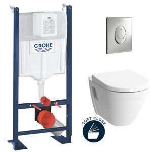 Grohe - Pack wc Bâti Rapid sl Autoportant + Cuvette Vitra S50 + Abattant soft close + Plaque chrome (ProjectS50softclose-2) - Publicité