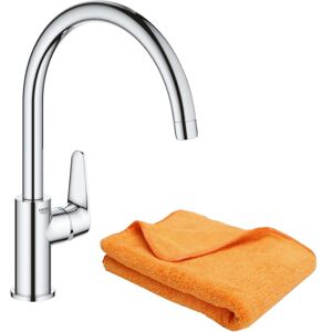 Grohe - Robinet de cuisne Start Curve Quickfix chromé + microfibre - Chromé - Publicité