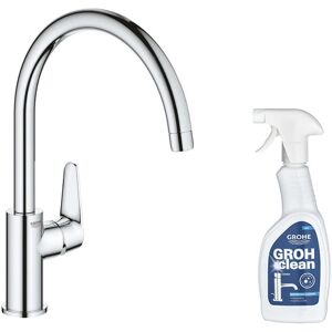 Grohe - Robinet de cuisne Start Curve Quickfix chromé + nettoyant GrohClean - Chromé - Publicité