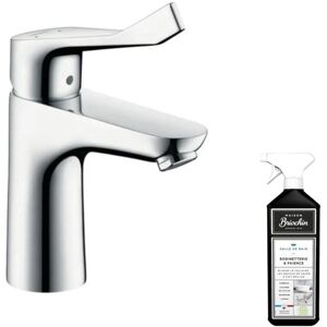 Hansgrohe - Mitigeur lavabo 100 Care avec poignée extra longue chrome + nettoyant Briochin - chrome - Publicité