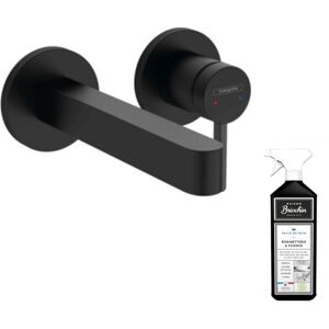 Hansgrohe - Mitigeur lavabo mural Finoris bec 165 mm noir mat + nettoyant Briochin - Noir mat - Publicité