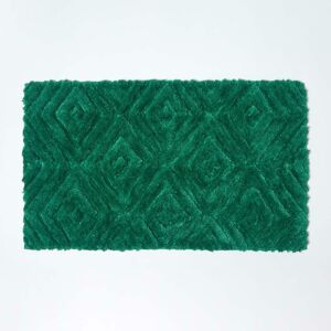 Tapis de bain antidérapant losanges en 100% Microfibre Vert Emeraude, 50 x 80 cm - Vert Emeraude - Homescapes - Publicité