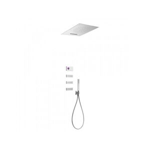 Tres - Kit de douche thermostatique électronique et encastré shower technology avec contrôle électronique compris (blanc) 092864 - Publicité