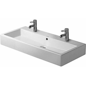 Duravit - Vero - Lavabo double 1000x470 mm, avec 2 trous pour robinetterie, avec WonderGliss, blanc alpin 04541000241 - Publicité