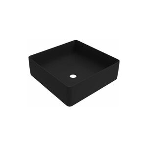 - Lavabo noir mat 416x416 mm avec installation sur plan Musa  Couleurs: Noir mat - Noir mat