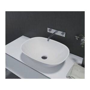 Lavabo / vasque en fonte minérale, ovale à poser PB2202 - 55 x 40 x 15cm - Bernstein - Publicité