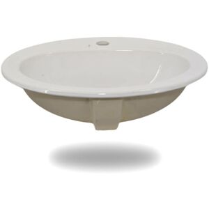 ALTERNA Lavabo vasque ovale à poser en céramique blanc 54cm 1017724 - Publicité