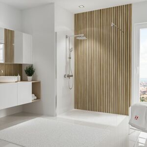 Schulte - Panneau mural Japandi vertical, revêtement pour douche et salle de bain, DécoDesign décor 150 x 255 cm - Publicité