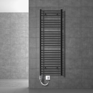 LuxeBath Radiateur Electrique Sahara 500x1500 mm, Anthracite, Sèche-serviettes en Panneau, Raccordement Latéral Droit, Barre Chauffante Thermostat 900 W et Affichage Numérique, pour Salle de Bain - Publicité