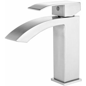 Allibert Robinet salle de bain Mitigeur lavabo CABERNET en acier inoxydable chromé brillant 4,2 x 15 x 15 cm - Chromé brillant - Publicité