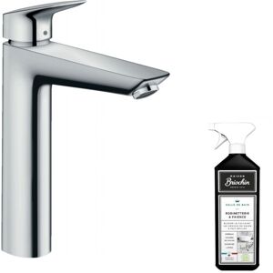 Mitigeur lavabo Hansgrohe 190 Eco C3 avec tirette et vidage chrome + nettoyant Briochin - chrome - Publicité