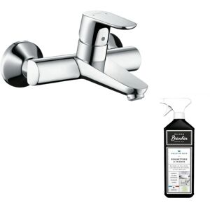 Hansgrohe - Mitigeur lavabo mural chrome + nettoyant Briochin - chrome - Publicité