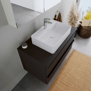 Vasque Lavabo design rectangulaire à poser Lave main fonte minérale Salle de bain - Blanc mat - 60x40x14cm - durabrezza Blanc mat - Duravit - Publicité