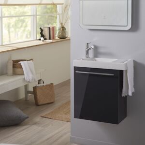 PLANETEBAIN Pack lave-mains gris anthracite + Lave-mains en céramique + mitigeur - Publicité