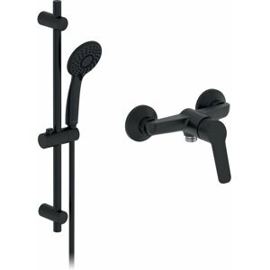 - Set mitigeur douche Aimé Noir Mat avec barre de douche et flexible - Noir mat