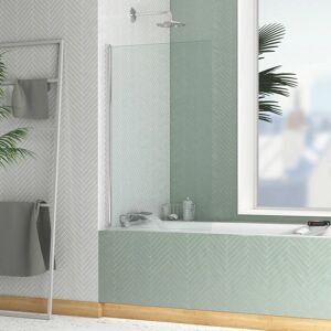 AURLANE Pare-baignoire Rabattable 70x120cm - Profilé Chromé - Verre Trempé 4mm - elementary - Publicité