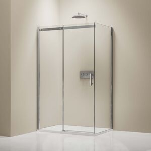 Paroi de douche fixe et porte coulissante DX806A flex - revêtement Nano et verre de sécurité esg - largeur sélectionnable 130cm, 70cm - Bernstein - Publicité