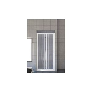 FLUXY Paroi de douche Kura avec une porte cm 100 h 185 ouverture frontale avec soufflet en pvc blanc livre' monte' - Publicité
