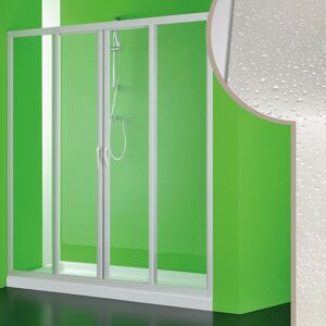 FORTE Porte de douche coulissante ouverture centrale en acrylique h 185 cm mod. Mercurio 2 120 cm - Publicité
