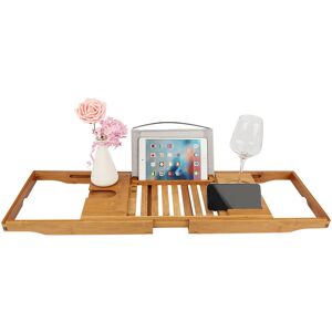 HALOYO Plateau de Baignoire, Etagère à Baignoire en Bois, Avec supports amovibles et porte-savon, 70-105cm233cm Bambou - Publicité