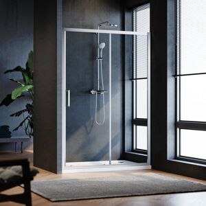 Sirhona - Porte de douche Coulissante Porte de douche coulissante réglable - Cadre en aluminium - Verre 5MM 160x185 cm - Publicité