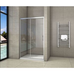 Aica Sanitaire - Porte de douche coulissante 120x190cm en niche porte de douche aica - Publicité