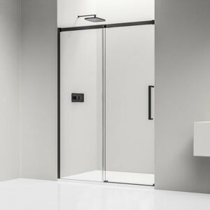 Porte de douche coulissante en niche DX906 flex - noir mat - verre de sécurité trempé de 8 mm Nano - largeur sélectionnable 1400mm - Bernstein - Publicité