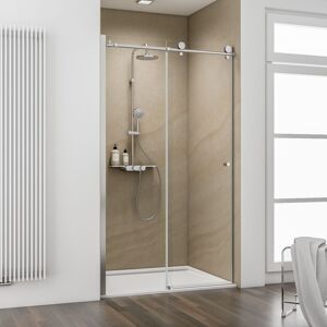 Schulte - Porte de douche coulissante, verre 8 mm anticalaire, profilé aspect chromé, MasterClass 100 x 200 cm - Publicité