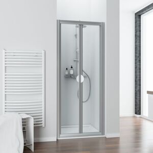 Schulte - Porte de douche pliante, verre transparent, Phoenix ii profilé alu nature, verre 3mm, 70 x 185 cm - Publicité