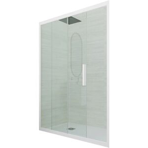 FORTE Porte parois de douche coulissante 110 cm Blanc Matt niche Deco - Publicité