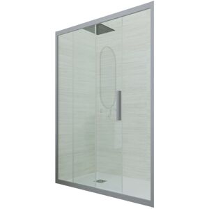 FORTE Porte parois de douche coulissante 110 cm Gris argent niche Deco - Publicité