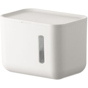 Porte-rouleau de papier toilette mural auto-adhésif en plastique ABS blanc avec fenêtre visible - Imperméable à l'eau et à la poussière - Distributeur de papier toilette pour salle de bain - Publicité